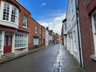 Historic buildings in the old town of Winchester, England