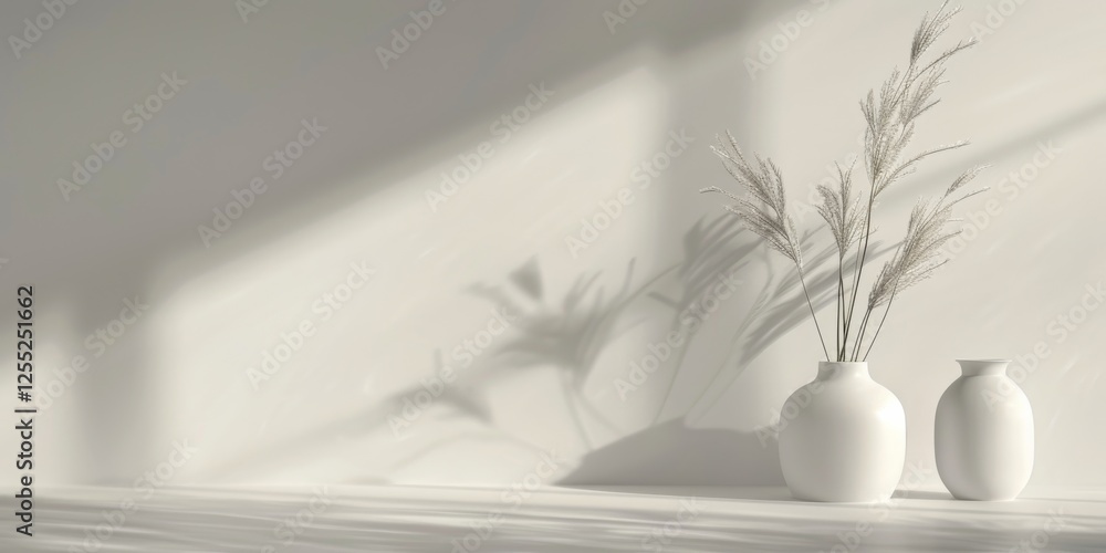 Poster A minimalist design with a soft dove gray background, Simple lines and smooth gradients, Modern minimalist style