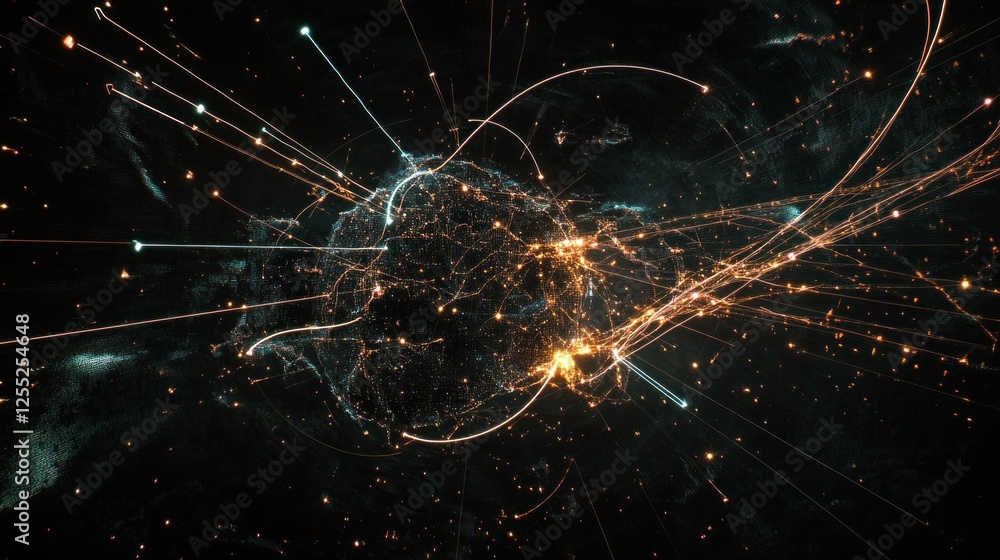 Poster global communication network: data flow and connectivity across the globe