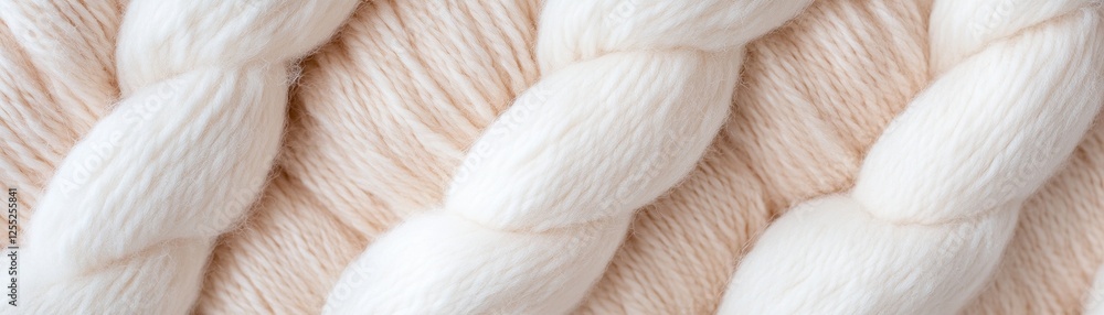 Poster soft and warm fibers intertwine in an inviting blend of white and beige, forming a textured surface 