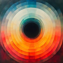 Obraz premium A radial abstract symmetry blending pastel tones into a minimalistic aesthetic.