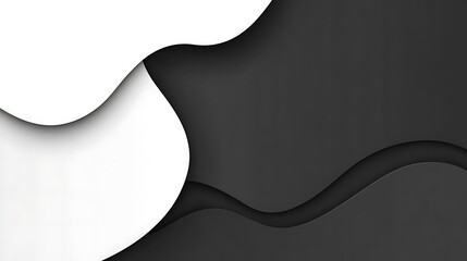 Abstract black white waves design