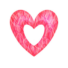 Pink Heart Made of Layered Doodle with a Heart-Shaped Hollow