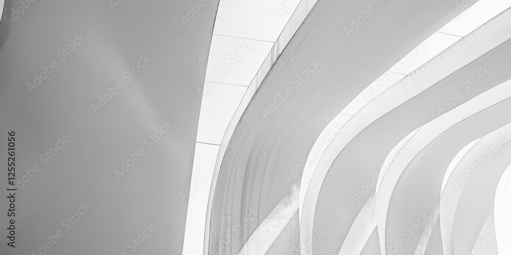 Poster a minimalist design with a stark white background, abstract minimalist patterns in grayscale, modern