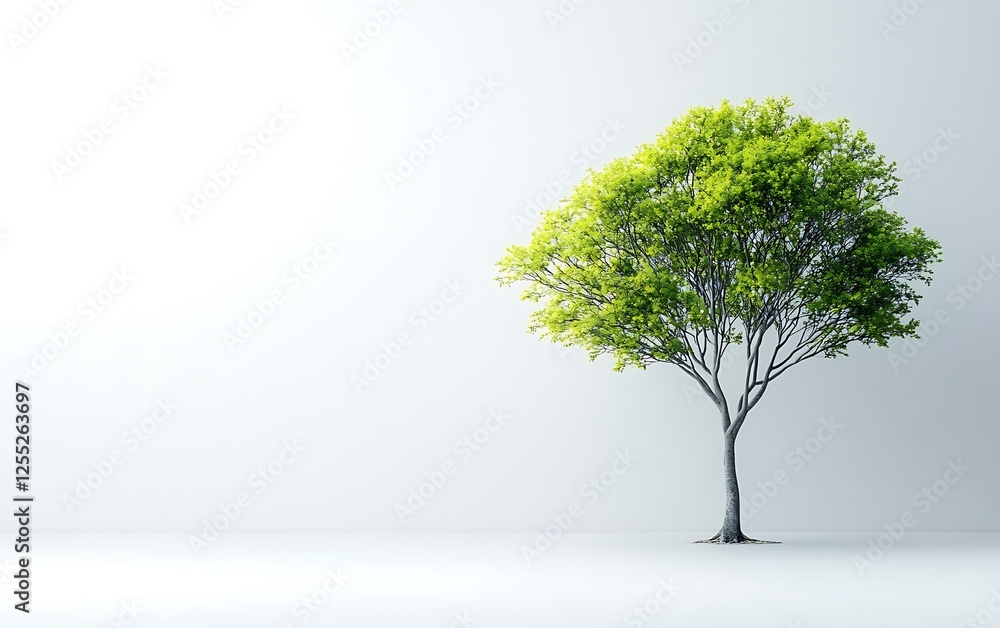 Poster isolated tree in a bright, empty space, ideal for nature-themed backgrounds