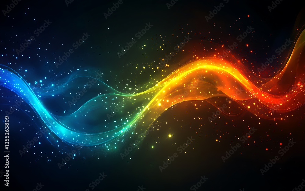 Aufkleber abstract glowing waves. dynamic color blend. background design. suitable for digital art