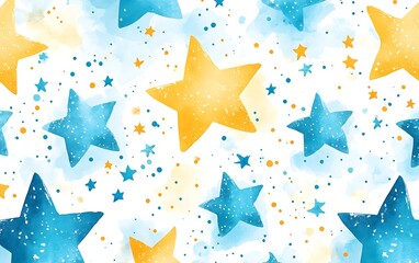 Obraz premium Watercolor star pattern background for children's products