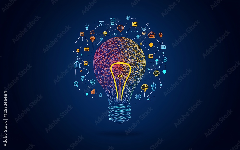 Poster abstract lightbulb idea concept background