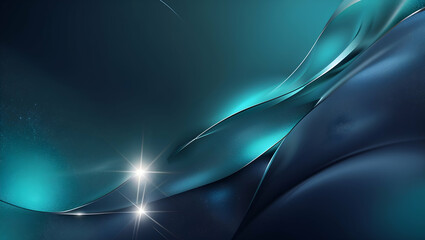 Obraz premium Teal and Deep Navy Abstract Composition Representing Sophistication and Contemporary Style