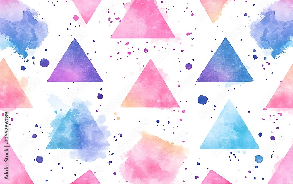 Poster Watercolor triangle pattern background texture design