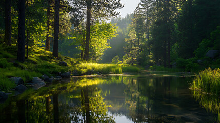 Obraz premium A peaceful environment reflecting acceptance, serenity, and natural beauty (2)