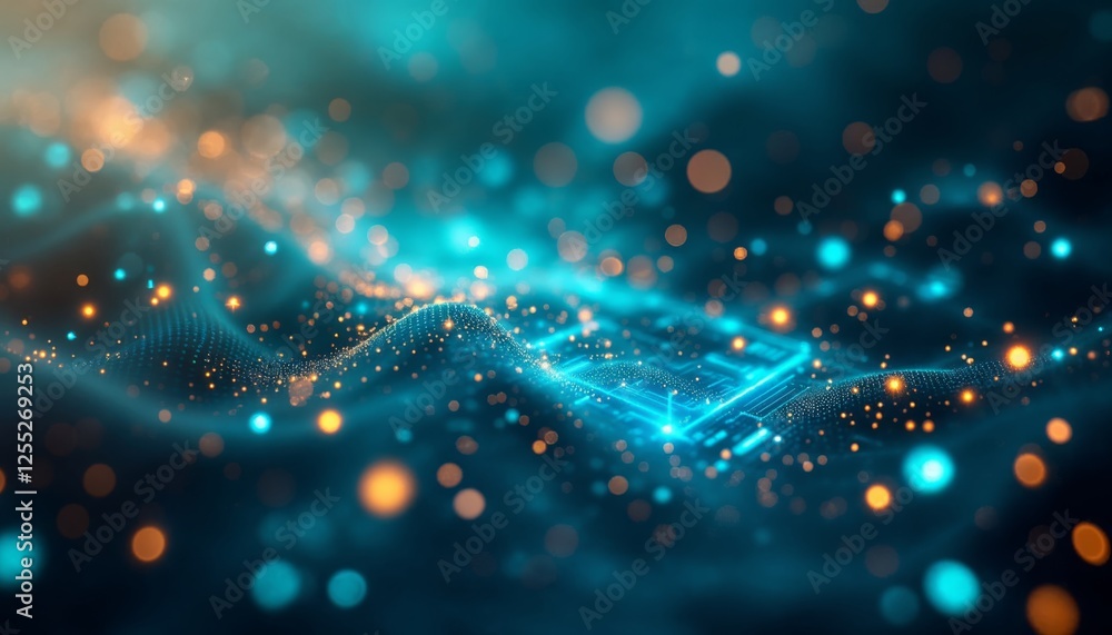 Poster quantum computing landscape a symphony of data and luminescence