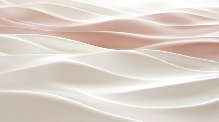 Abstract Gentle Pink And White Wave Pattern Background, Soft 3D Low Profile Monochromatic Design