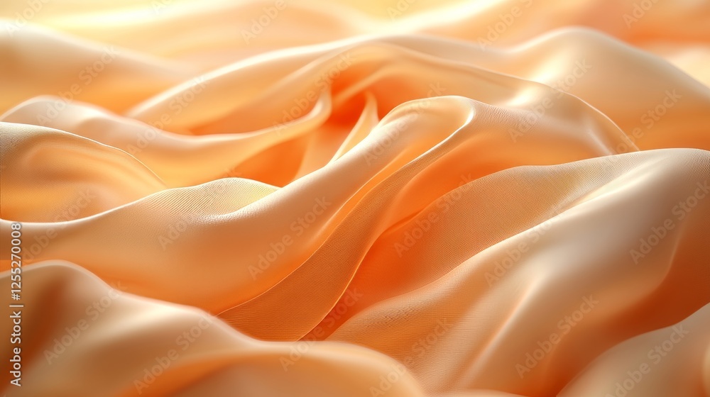 Aufkleber soft golden waves abstract background of flowing fabric with delicate pattern and gentle curves