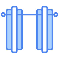 Curtain Outline Blue Color Icon