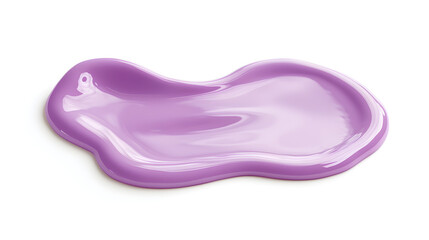 Lilac splash forming a smooth oval puddle on white