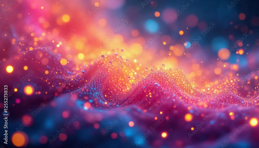 Poster sparkling abstract landscape with warm tones and soft texture