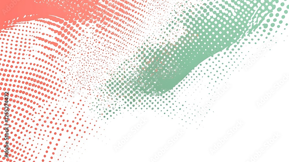 Poster Abstract halftone design with color gradient