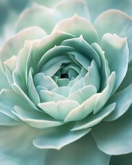Elegant succulent plant in soft light showing delicate petal details and pastel color palette