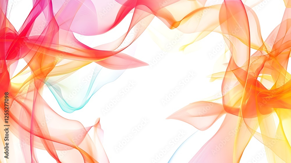 Poster colorful abstract swirls frame; white background; design element