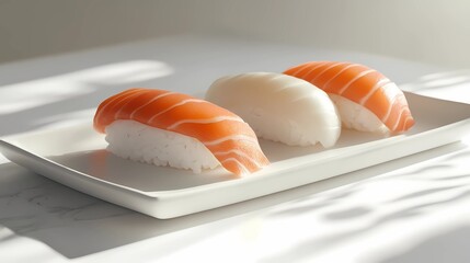 Sushi illustration featuring nigiri, maki rolls, and sashimi, perfect for culinary projects, restaurant branding, and packaging design, book illustration style