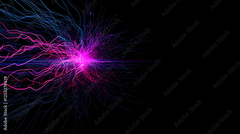 Poster abstract digital particle explosion