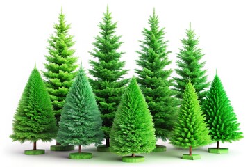 Fototapeta premium Christmas Tree Collection: Festive Fir Trees for Your Holiday Decor