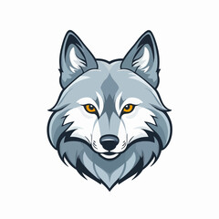 wolf, Cute wolf character.cartoon, sticker, vector illustration.	

