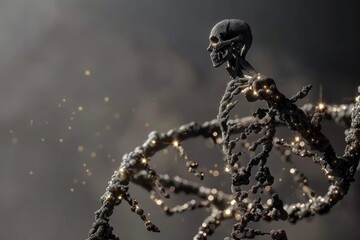 DNA Strands Intricately Form the Shape of a Human Body, Highlighting the Connection Between Genetics and Human Existence