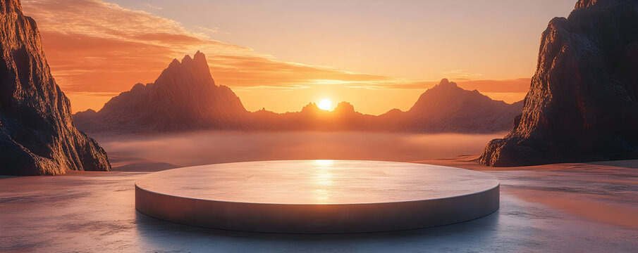 Sunrise Platform Mountainscape Product Display