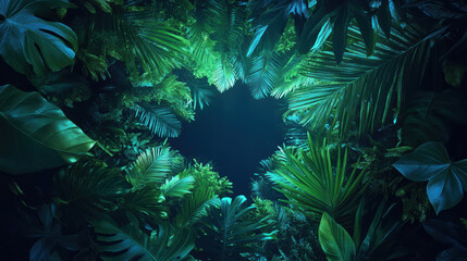 kaleidoscope of vibrant hues, this lush green foliage creates serene atmosphere, inviting tranquility and peace in tropical paradise