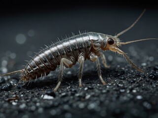 Close-Up Macro of Cockroach Indoor Pest with Detailed Antennae and Segmented Body
