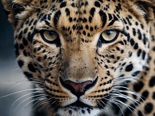 Obraz premium Majestic Leopard Portrait with Fierce Gaze in Natural Habitat