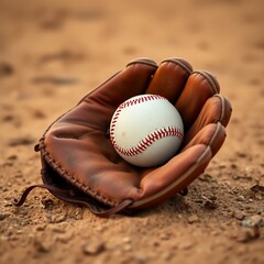 Baseball Glove Holding a Ball