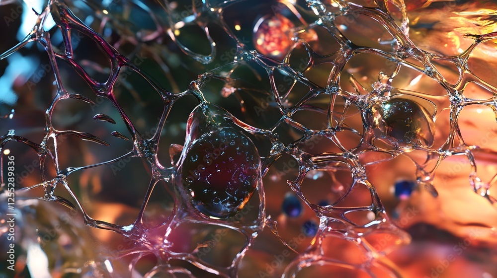 Poster Captivating abstract image of shattered glass or crystal creating a kaleidoscopic effect with mesmerizing iridescent colors and intricate geometric fractured patterns  Surreal