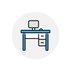 Desk icon vector stock illustration