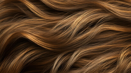 Naklejka premium Captivating abstract image showcasing the luxurious and flowing texture of wavy brown and blond hair The image highlights the natural beauty shine and volume of the hair