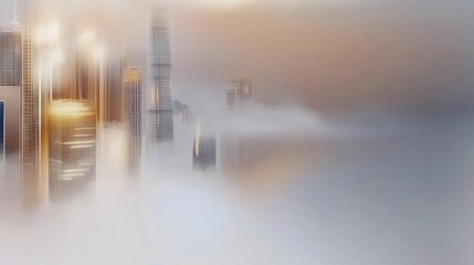 Foggy Cityscape at Sunrise