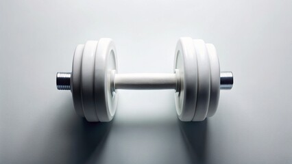 Minimalist dumbbell photography: clean studio shot, showcasing weightlifting.