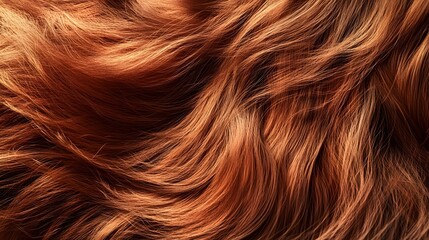 Naklejka premium Captivating and Sensual Vibrant Auburn Hair Texture with Shimmering Waves Curls and a Fiery Luminous Glow A Striking and Dramatic Natural Backdrop for Fashion Beauty and Concepts