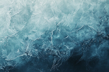 Frost texture on glass with subtle icy patterns and cool tones