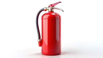 Obraz premium Red Fire Extinguisher Isolated on White Background