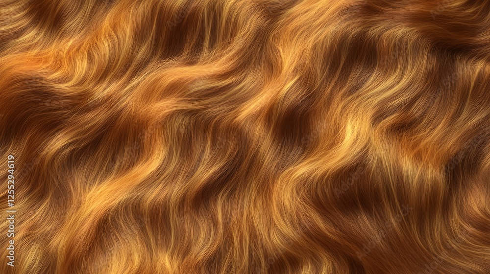 Poster captivating curls and waves of golden auburn hair texture abstract background warm tones of copper a