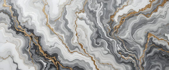 Elegant abstract marble texture design digital art modern aesthetic gray and gold color palette close-up view luxury concept