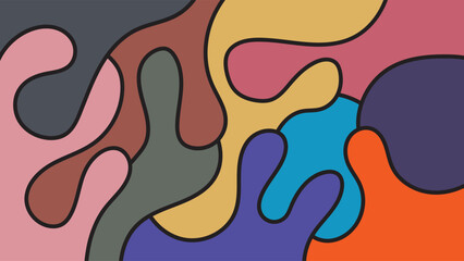 ABSTRACT BACKGROUND HAND DRAWN ORGANIC SHAPES PASTEL COLORFUL FLAT DESIGN VECTOR TEMPLATE GOOD FOR MODERN BUSINESS PRESENTATION, POSTER, COVER DESIGN 