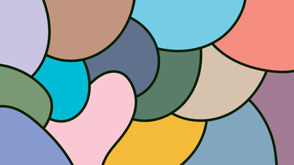 ABSTRACT BACKGROUND HAND DRAWN ORGANIC SHAPES PASTEL COLORFUL FLAT DESIGN VECTOR TEMPLATE GOOD FOR MODERN BUSINESS PRESENTATION, POSTER, COVER DESIGN 