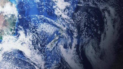 Zooming in on Masterton, New Zealand frome space - Perfect for Travel Intros and Backgrounds. Realistic 3D Animation.