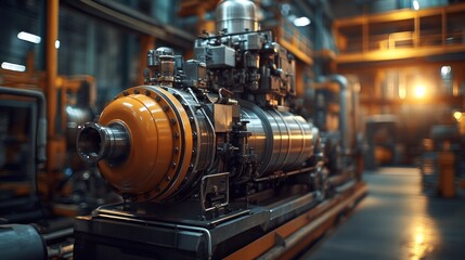 Fototapeta premium Factory Industrial Engine Closeup