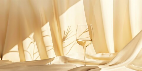 A minimalistic approach with a soft champagne background, Clean shapes and smooth surfaces, Contemporary minimalist style