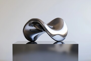 Sleek Modern Metal Sculpture on Display